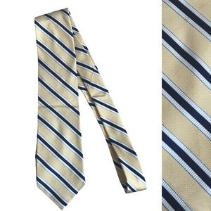 Nautica Yellow 100% Silk Stripe Tie